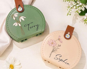 Custom Watercolor Birth Flower Sewing Kit: Portable Handwork Tool