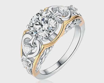 Anillo de ala de ángel en plata de ley: piedra de nacimiento personalizada, circonita cúbica