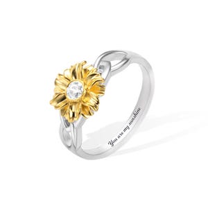 Personlig solrosring: Sterlingsilver, smycken med födelsesten
