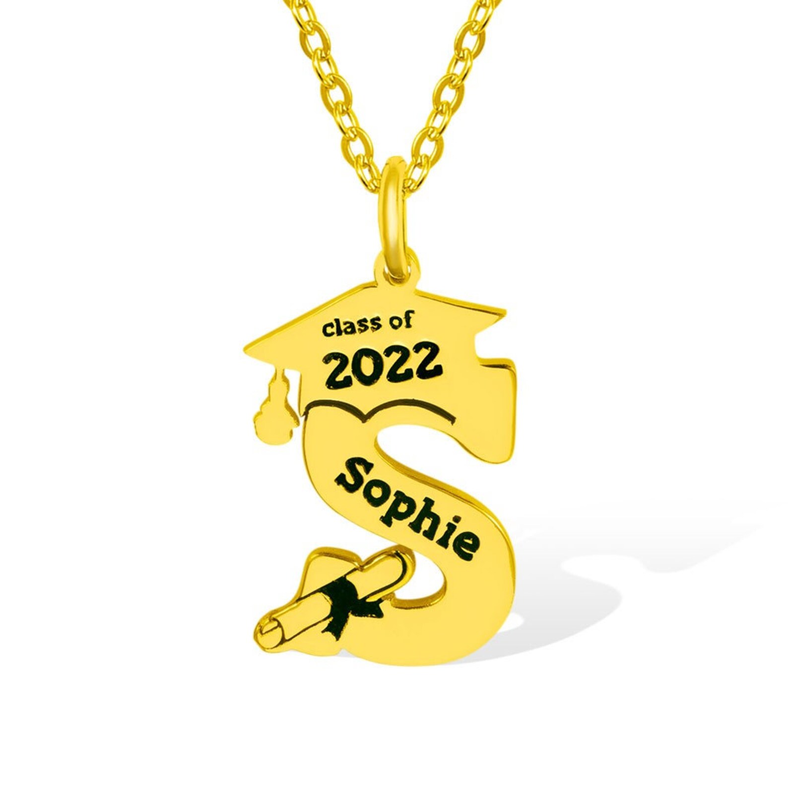 Graduation Initial Personalized Graduation Initial Necklace|class of 2023 Graduate Gift ...