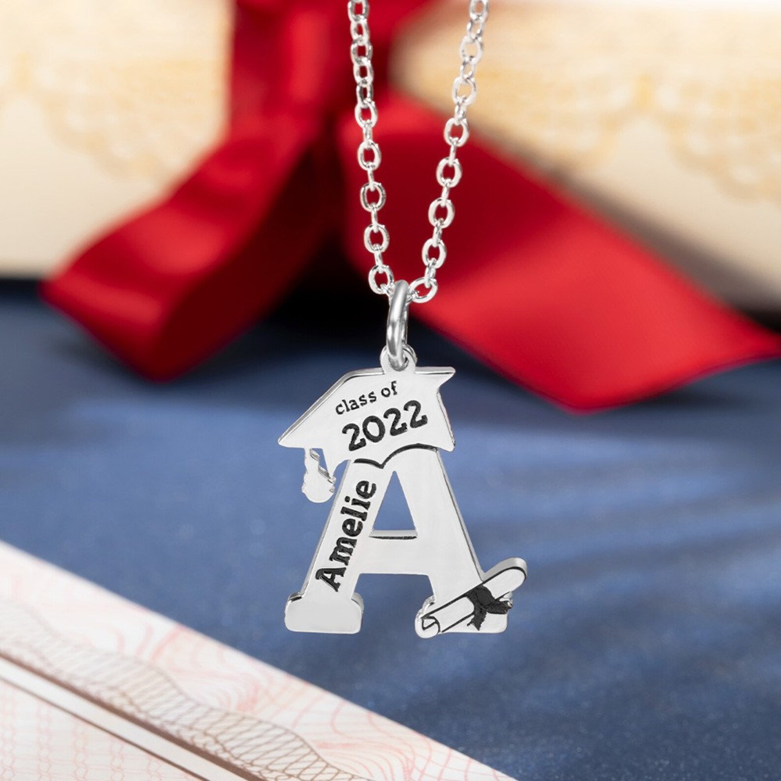 Graduation Initial Personalized Graduation Initial Necklace|class of 2023 Graduate Gift ...