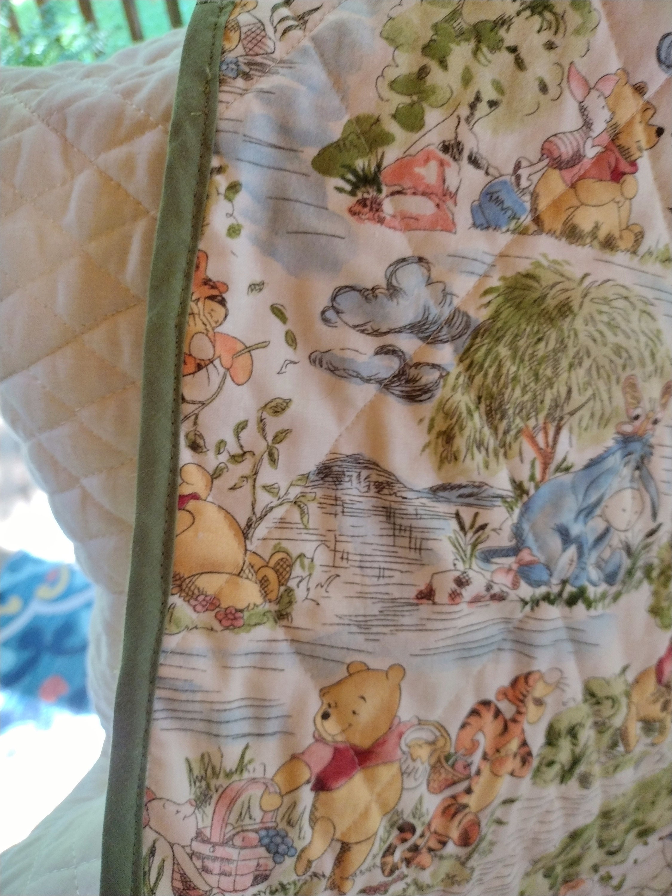 Winnie the Pooh Baby Quilt With Sage Green Trim for Baby and Etsy