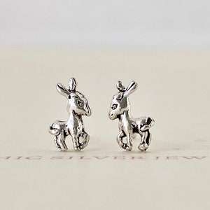 Sterling Silber Ohrringe, Reh Esel Bauernhof Märchen Fantasy zierlich Boho Boho Minimalist Geschenk Präsent Niedlich Einfach Jeden Tag