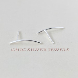 Sterling Silver Earrings: Cartilage Ear Climbers Crawlers Pins Sweeps