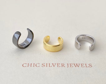 Sterling Silber Ohrmanschette, kein Piercing Ohrmanschette, Streetwear Wrap Ohrring, Fake Knorpel Piercing Unisex Männer Frauen Conch Helix Geschenke Geschenke