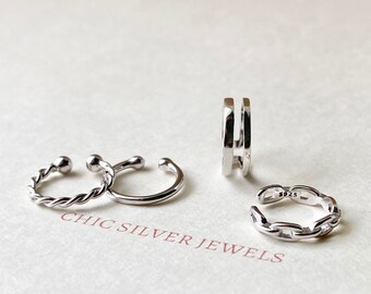 Ohr Manschette, Sterling Silber Knorpel Conch Cuff Ohrring, Stapeln Ohrring, Fake Faux nicht Piercing, Unisex Männer Frauen Alltag einfach Geschenk