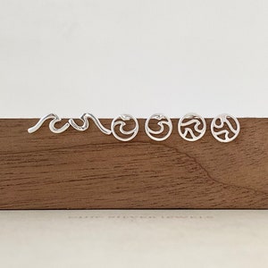 Wave-oorbellen: sterlingzilveren Ocean Sea Beach-sieraden