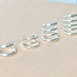 Sterling Silver Ear Cuff Minimalist Dainty Non-Pierced No Piercing Clip On Wrap Earring Fake Cartilage Unisex Men Women Simple Everyday Cute