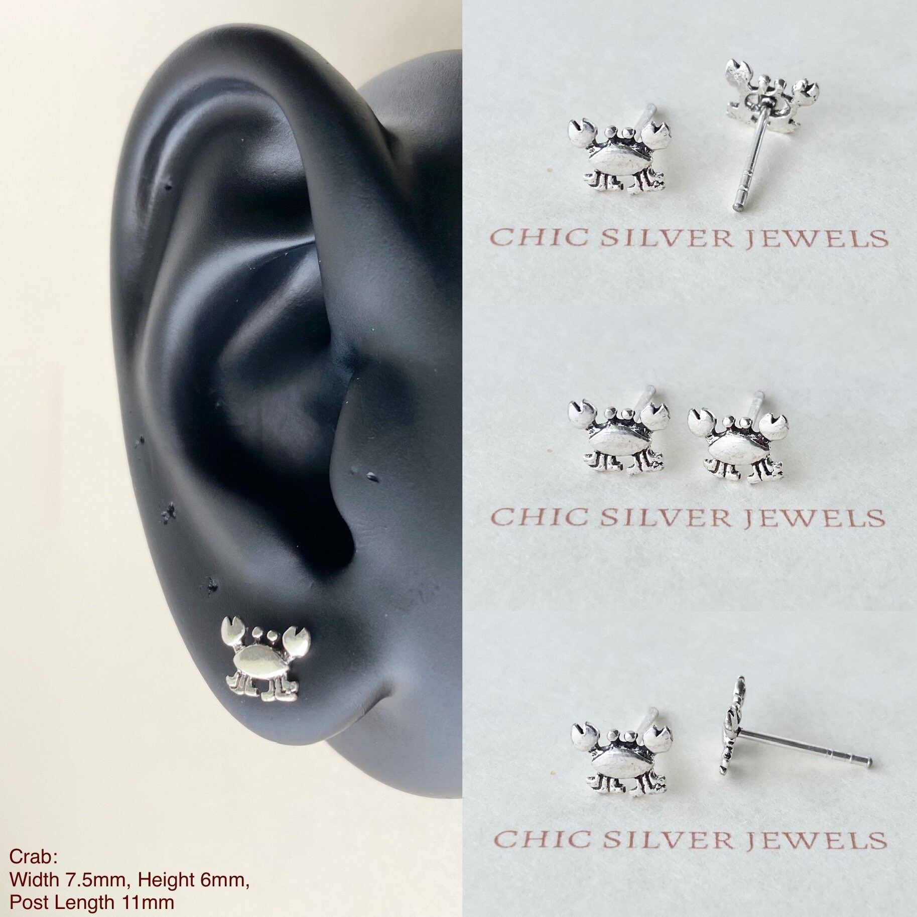 Orecchini a lobo stella argento - Gioielli - Orecchini - di Jew Design