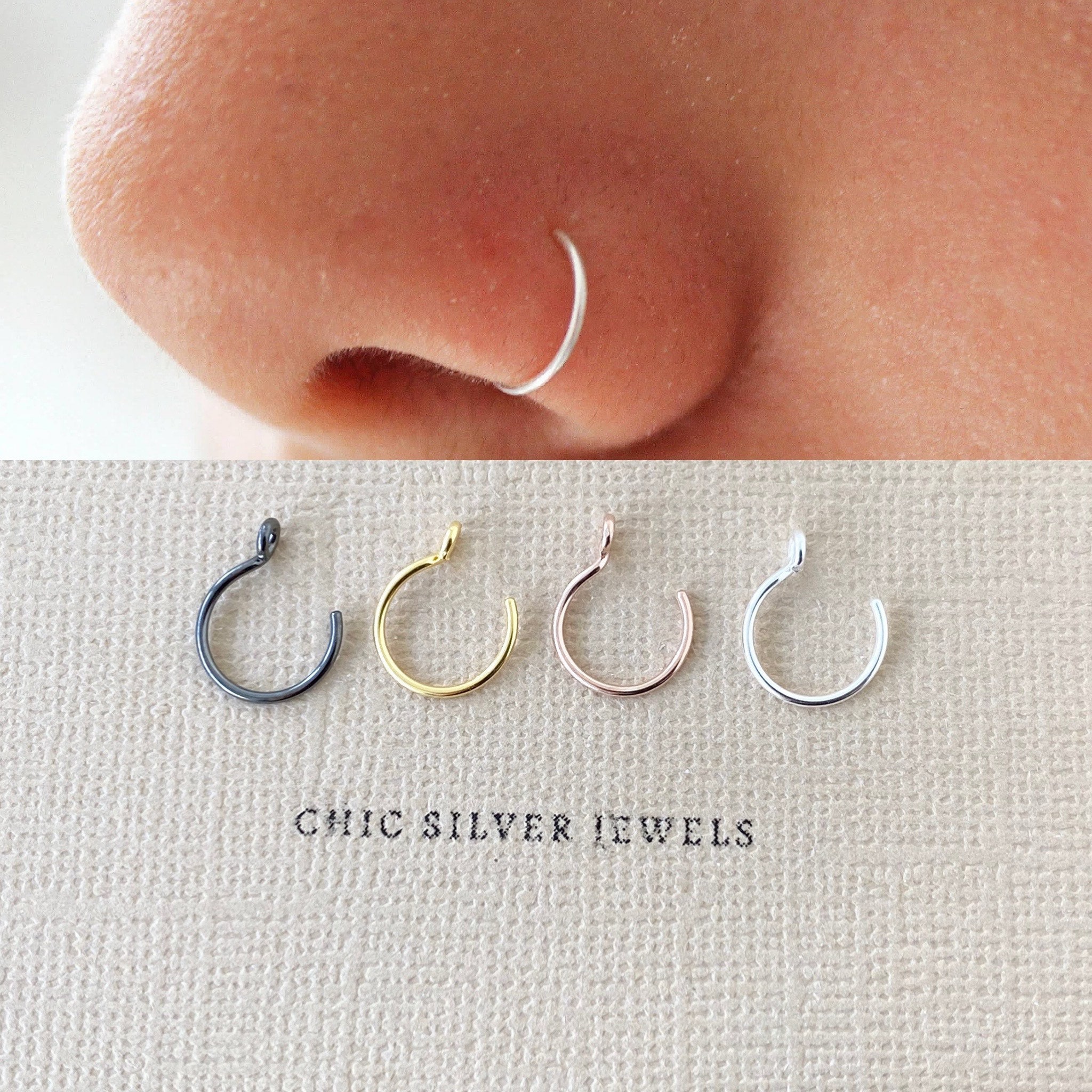 6mm Fake Nose Ring, Fake Nose Ring Cuff, Clip in Nose Ring, No Piercing  Needed 