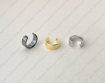 4 orecchini a cerchio in oro/argento con pavé di zirconi cubici, in vero oro 18 carati/ottone placcato rodio, orecchini a cerchio delicati, orecchini minimalisti (GB-3826-C) - Italia
