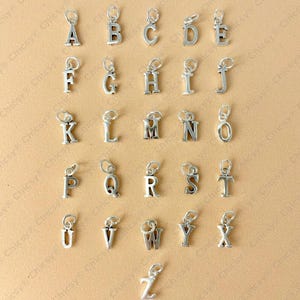 Sterling Silver Initial Pendant: Dainty Alphabet Letter Charm