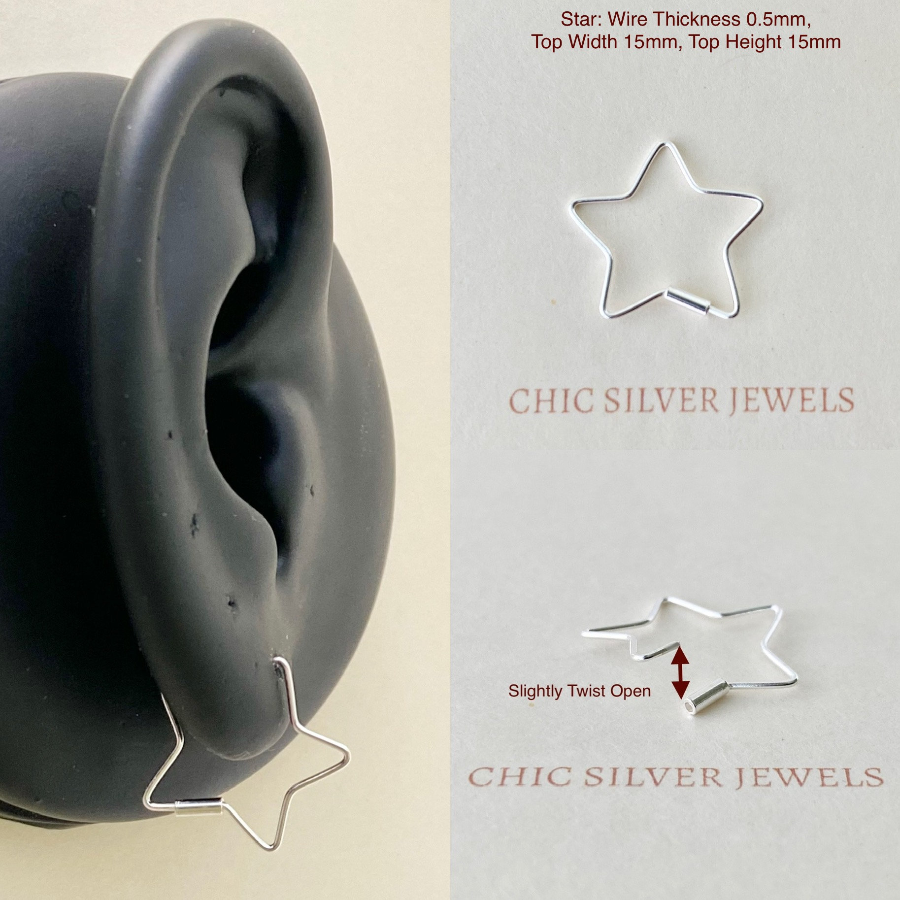 Orecchini A Cerchio Con Stelle E Brillantini – Milano - Foto 5