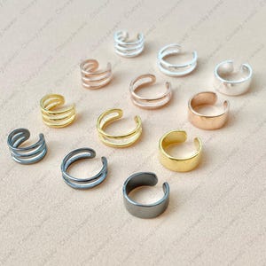 Sterling Silver Ear Cuff, Non piercing Fake Faux Cartilage Helix Conch Unisex Men Women Minimalist Dainty Boho Everyday Simple Gift Present