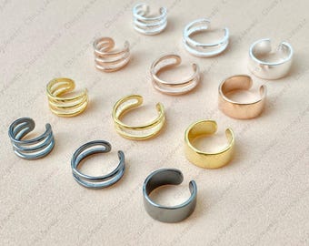 Sterling Silber Ohrmanschette, nicht Piercing Gefälschte künstliche Knorpel Helix Conch Unisex Männer Frauen Minimalist Zierlich Boho jeden Tag einfach Geschenk vorhanden