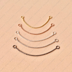 Earring Chain, Sterling Silver Dainty Chain Attachment for Piercing Cartilage Helix Conch Lobe Nose Orbital Industrial Linker Connector Cute