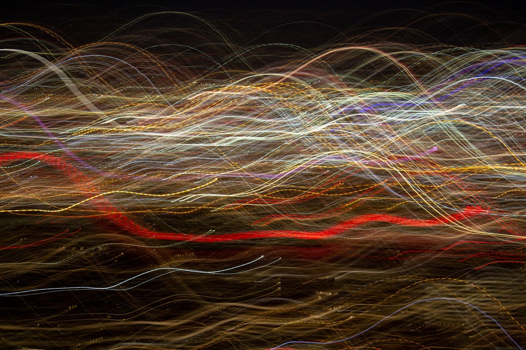 Abstract Nightscape Photography Print: Blurry City Lights (digital ...