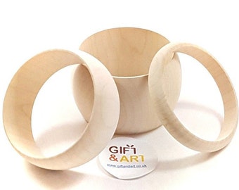 Plain Natural Wooden Bangles Bracelets DIY Decoupage JEWELLERY. 12mm, 30mm, 40mm, 49mm.