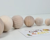 Natural Round Wooden Craft Balls Beads WITH NO HOLE 10,12,16,20,25,30,35,40,50mm