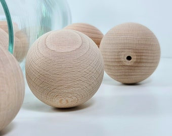 Perline Di Palline Di Legno Naturale Foro A METÀ 10,12,16,20,25 - Foto 10