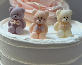 Bear Party Cake Candles ~ Sm Sitting Bears