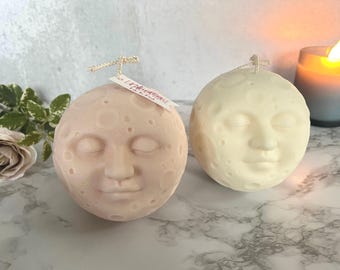 Full Moon Candle, 3D Moon Candle, Moonlight Candle, Moon Face Candle, Lunar, Space, Planet, Natural Wax, Candle Decor, Unique, New Baby Gift