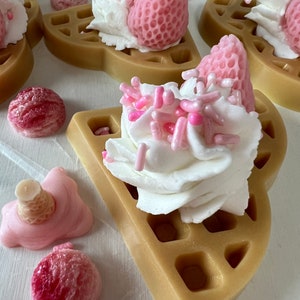 Scoops Wax Melts, Ice Cream Wax Melts, Strawberry Ice Cream Scented, Waffle Cone Scented, Summer Wax Melts, Bakery Wax Melts, Fun Wax Melts