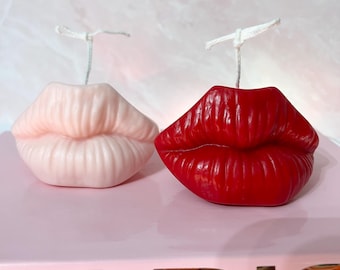 Kiss Me Candle, Pout Shaped Candle, Lips Candle, Valentine&#39;s Day Gift, Love Candle, Lips Shaped, Aesthetic, Room Decor, Fun Candles