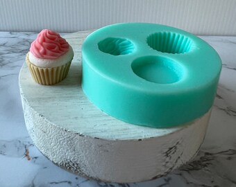Mini Cupcake Silicone Mold, Realistic Cupcake, Soft Texture, Easy Release, Wax Embed Mold, Chocolate Mold, Soap, Jewelry Making, Resin, Clay