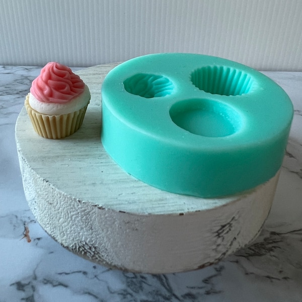 Mini Cupcake Silicone Mold, Realistic Cupcake, Soft Texture, Easy Release, Wax Embed Mold, Chocolate Mold, Soap, Jewelry Making, Resin, Clay