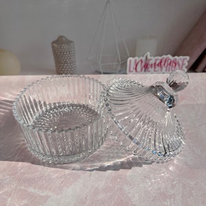 Kristallen pot/kaarskaars/Kaarsen maken/Lege potten/Deksels inbegrepen/Hoge kwaliteit/Vintage stijl/ijdelheid/roze kwast inbegrepen/bruiloft