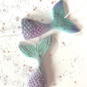 Mermaid Tail Cake Candles, Fairy Tale, Mermaids, Sea, Cake Topper, Children&#39;s Party, The Little Mermaid, Cake Candles, Party Candles, Sea