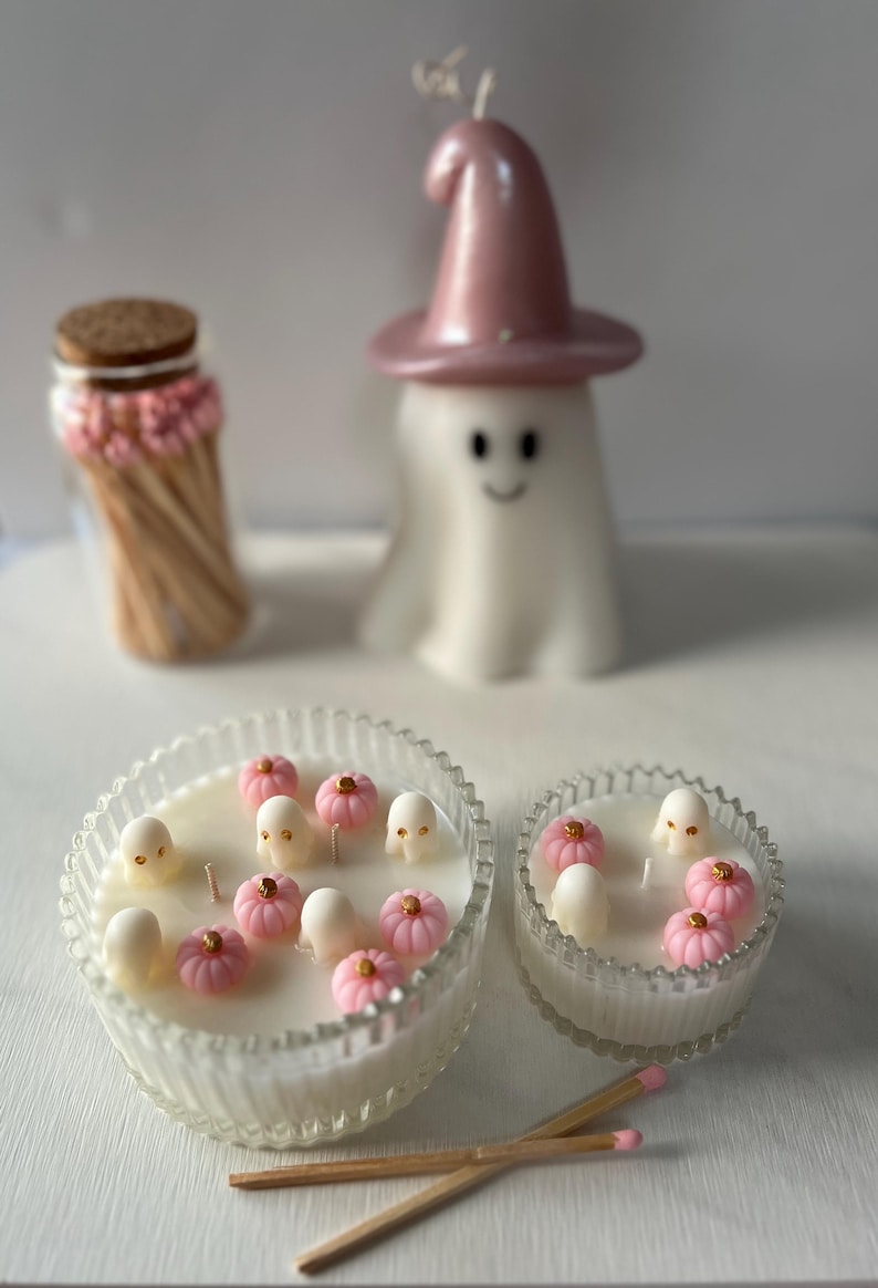 Pumpkin Candles, Halloween Candles, Halloween Decor, Fall Candles, Frosted Pumpkin Scent