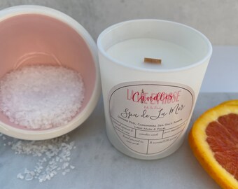 Coconut Apricot Wax Candle, Spa Fragrance, Luxury Candle, Wooden Wick, Natural Wax, Pure Essential Oils, Container Candle, Gift, Hand Poured