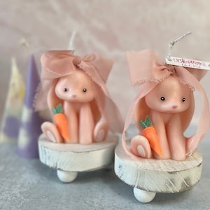 Bunny Candle, Rabbit Candle, Easter Candle, Animal Candles, Bunny Shaped, Chocolate Souffle Fragrance,  Dessert Scented, Easter Decor, Gift