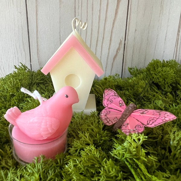 Bird Tea Lights, Dove Tea Light Set, Bird Shaped, Birdhouse, Bird's Nest, Nature Inspired, Whimsical, Mother's Day Gift, Hostess Gift
