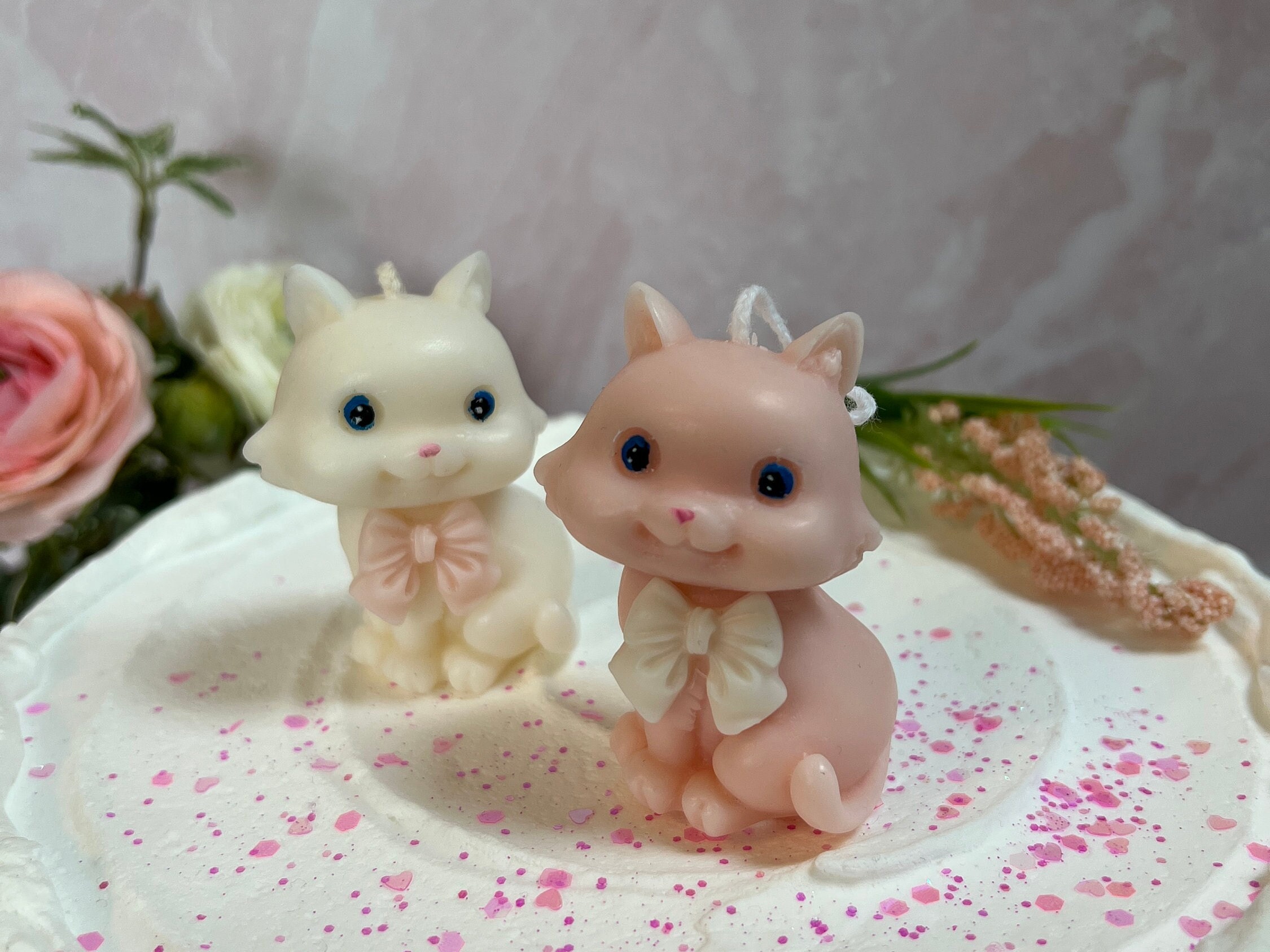 Kitten Party Candle Cat Shaped Candles Kitten Cake Candles Etsy
