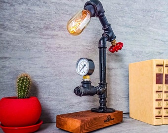 Table lamp, Industrial lighting, Desk lamp, Pipe Desk Lamp, Steampunk desk lamp, Industrial desk lamp, Edison Steampunk lamp, Pipe Lamp