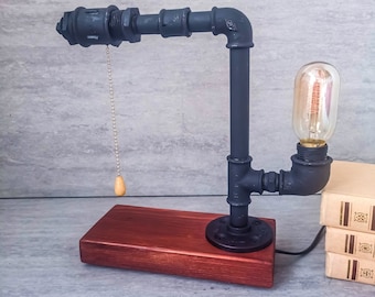 Handmade desk lamp, Edison bulb lamp, Table lamp, Industrial lighting, Desk lamp, Pipe Desk Lamp, Edison Steampunk lamp, Pipe Lamp,  Edison