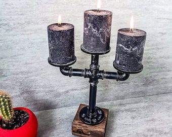 House warming, Rustic candleholder, Steampunk candleholder, Housewarming gift, Unique candleholder, Vintage candleholder