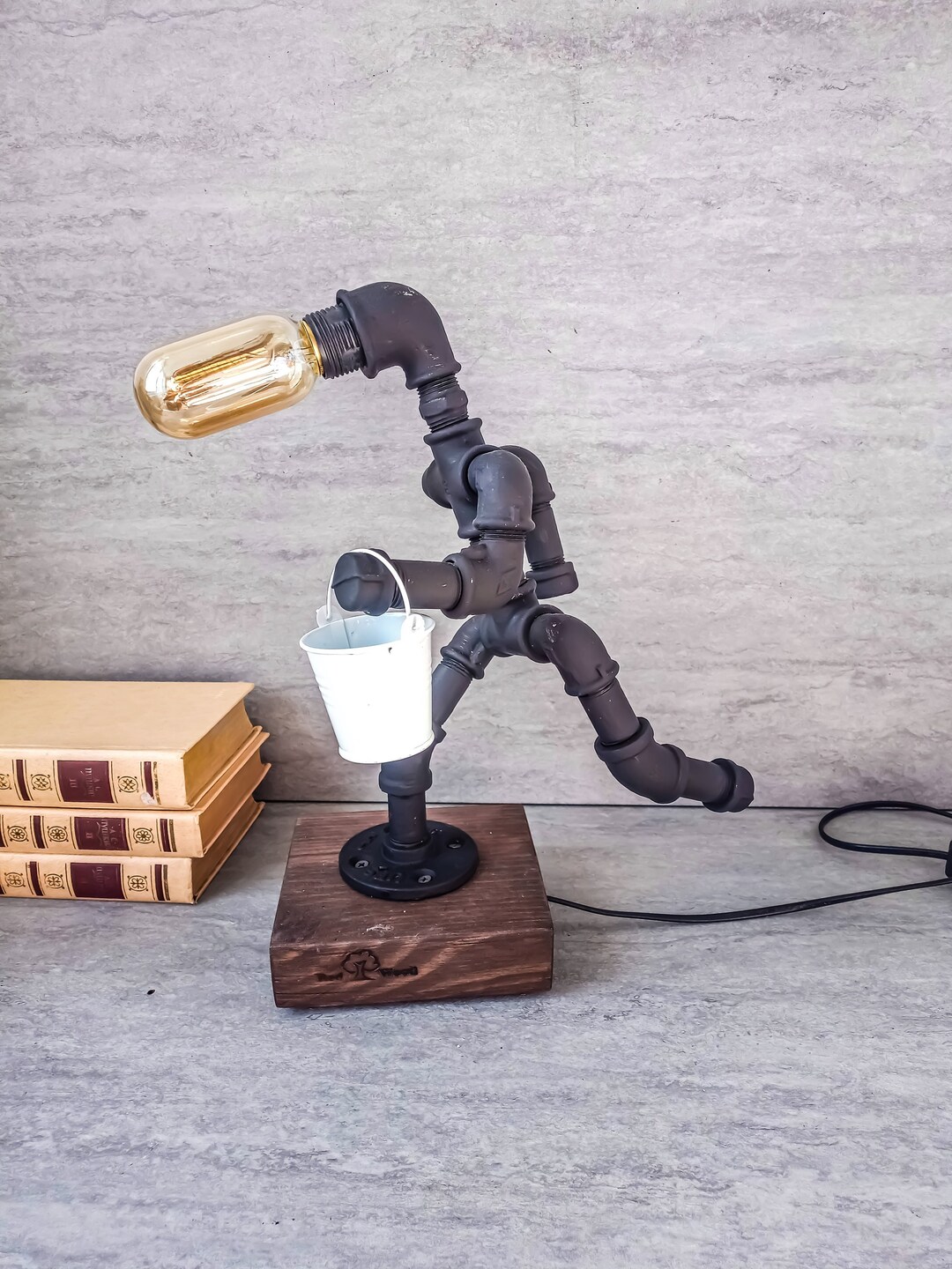 Steampunk Desk Lamp, Industrial Desk Lamp, Industrial Lighting, Pipeman ...