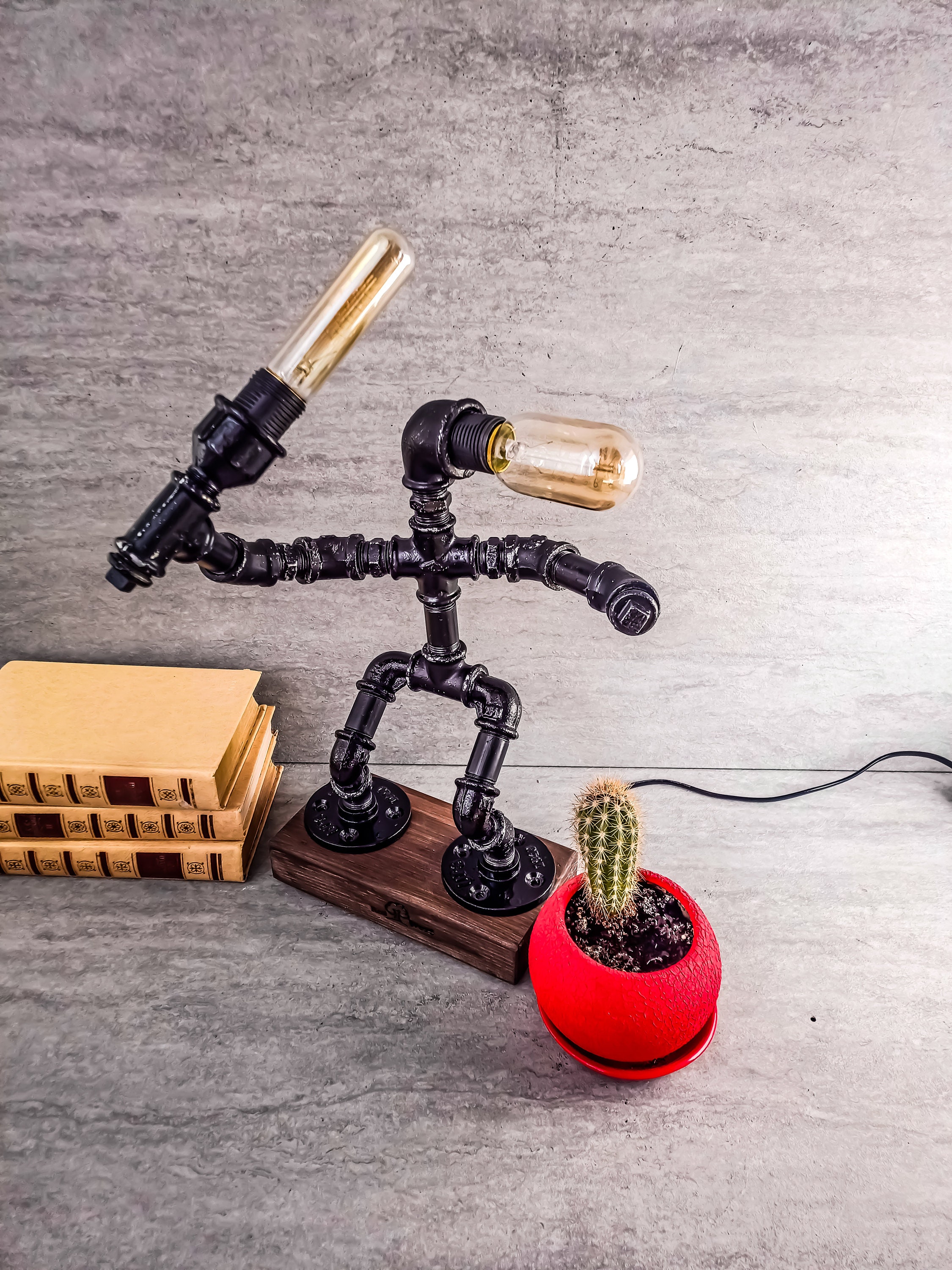 Pipeman Desk Lamp Robot Lamp Accent Desk Lamp Edison | Etsy