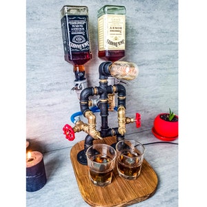 Steampunk dispenser, Whiskey fountain,  Beverage dispenser, Alcohol holder, Bourbon dispenser, Shot dispenser, Whiskey decanter, Dispenser