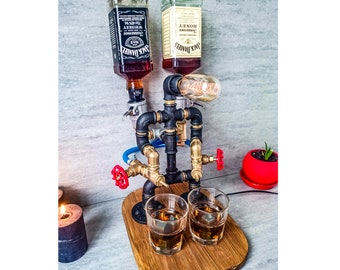 Steampunk dispenser, Whiskey fountain,  Beverage dispenser, Alcohol holder, Bourbon dispenser, Shot dispenser, Whiskey decanter, Dispenser
