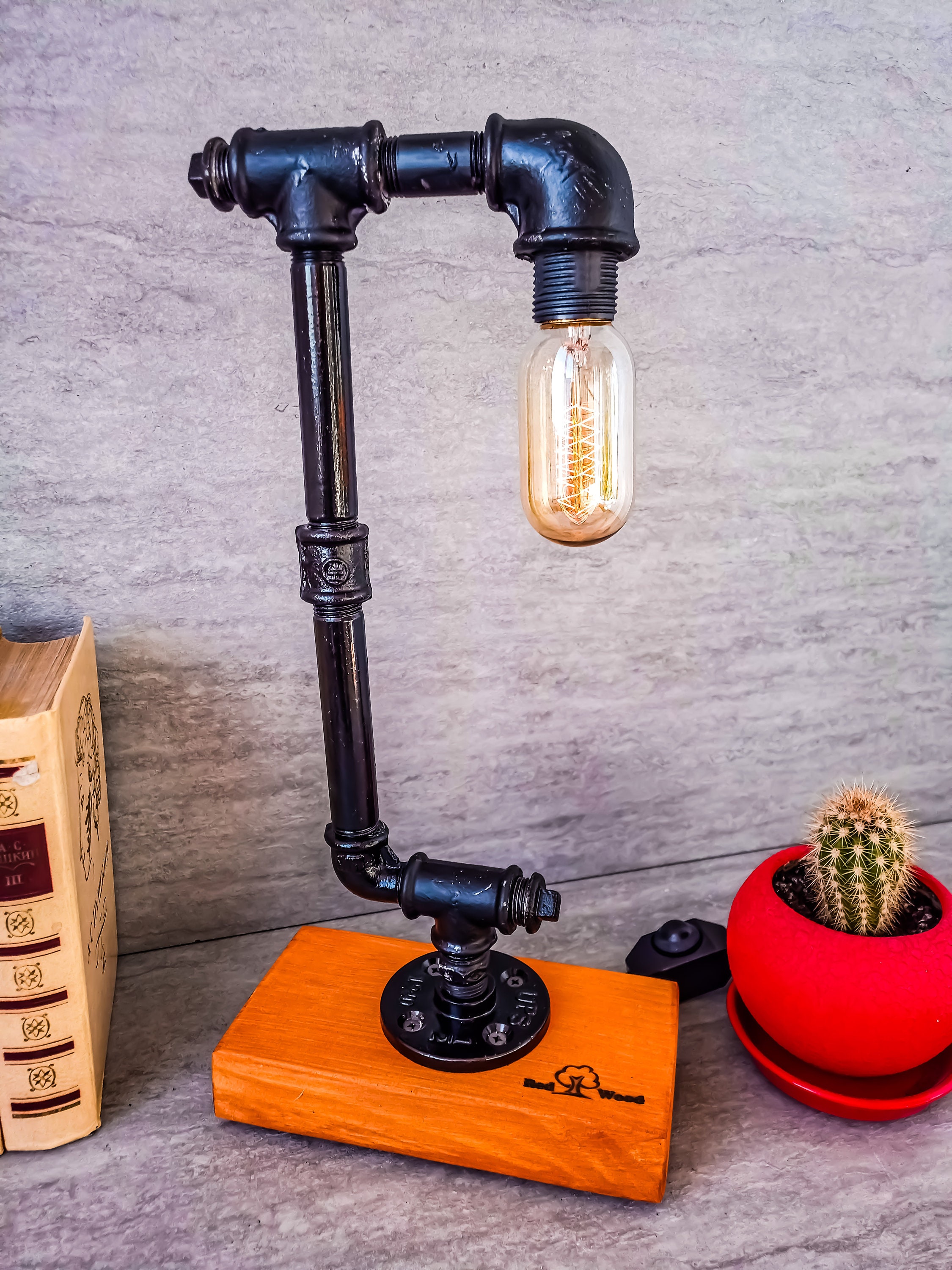 Edison Bulb Lamp Steampunk Lighting Table Lamp Industrial Etsy