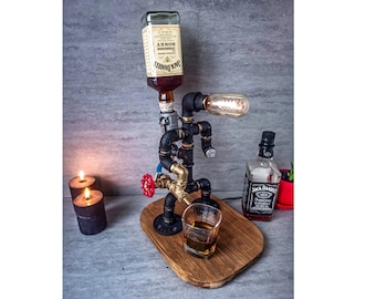 Dispensador de alcohol Steampunk, Dispensador de whisky de alcohol licor, Regalos para amantes del alcohol, Dispensador de licor Fireman, Dispensador de bourbon, Decantador