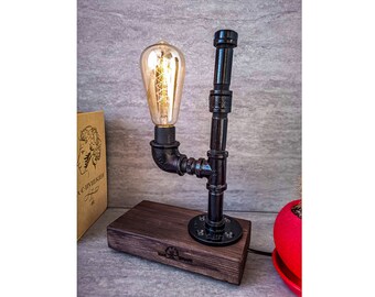 Industrielle Beleuchtung Tischlampe Schreibtischlampe, Pfeifen Schreibtischlampe, Industrielle Schreibtischlampe, Industrielle Beleuchtung, Edison Steampunk Lampe, Pfeifenlampe