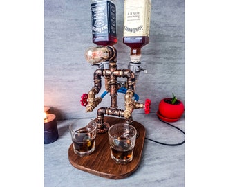 Steampunk Alcohol Dispenser, Liquor Alcohol Whisky Dispenser, Fathers Day gift, Man Cave, Gift for Him, Alcohol Gifts, Pipe Liquor Dispenser