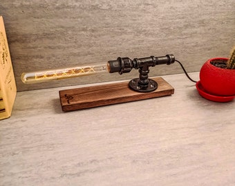 Rustic table lamp, Loft desk lamp, Table lamp, Industrial lighting, Desk lamp, Pipe Desk Lamp, Edison Steampunk lamp, Pipe Lamp, Edison lamp