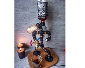 Dispensador de licor industrial, Dispensador Steampunk, Regalo para amantes del alcohol, Dispensador de bebidas, Decantador de whisky, Dispensador Jack Daniels, Alcohol